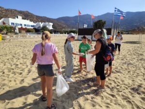 beach cleanup at mylopotas beach