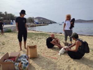 beach cleanup at gialos beach