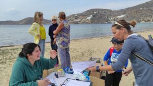 beach cleanup at gialos beach