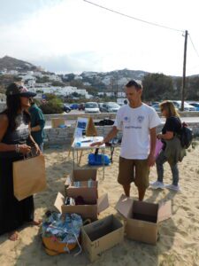 beach cleanup at gialos beach