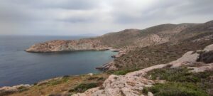 diamoudia beach from the top of the mountain