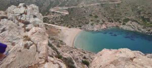 loretzena beach from the top of the mountain