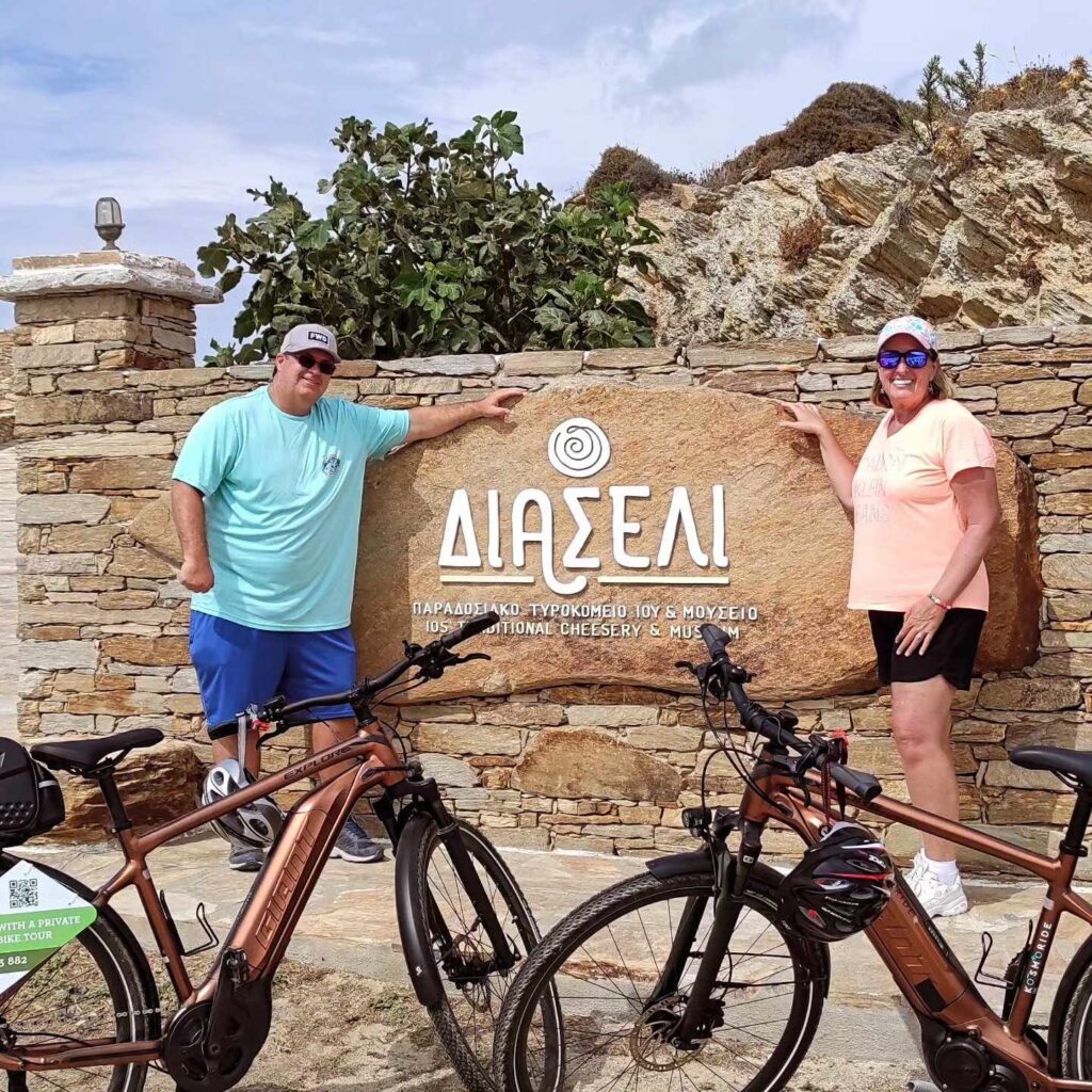 discover ios island with private tour with ebike to diaseli cheesery